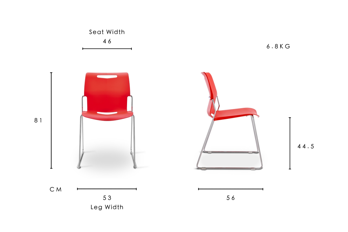 Cache stacking chair dimension