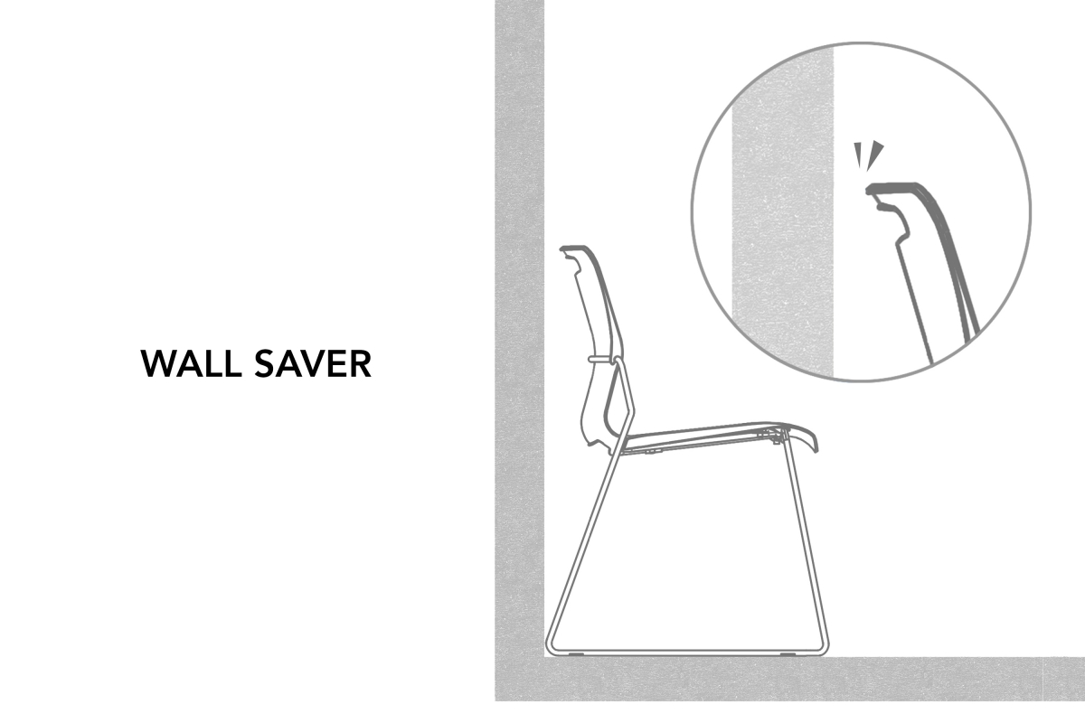 Cache chair wall saver