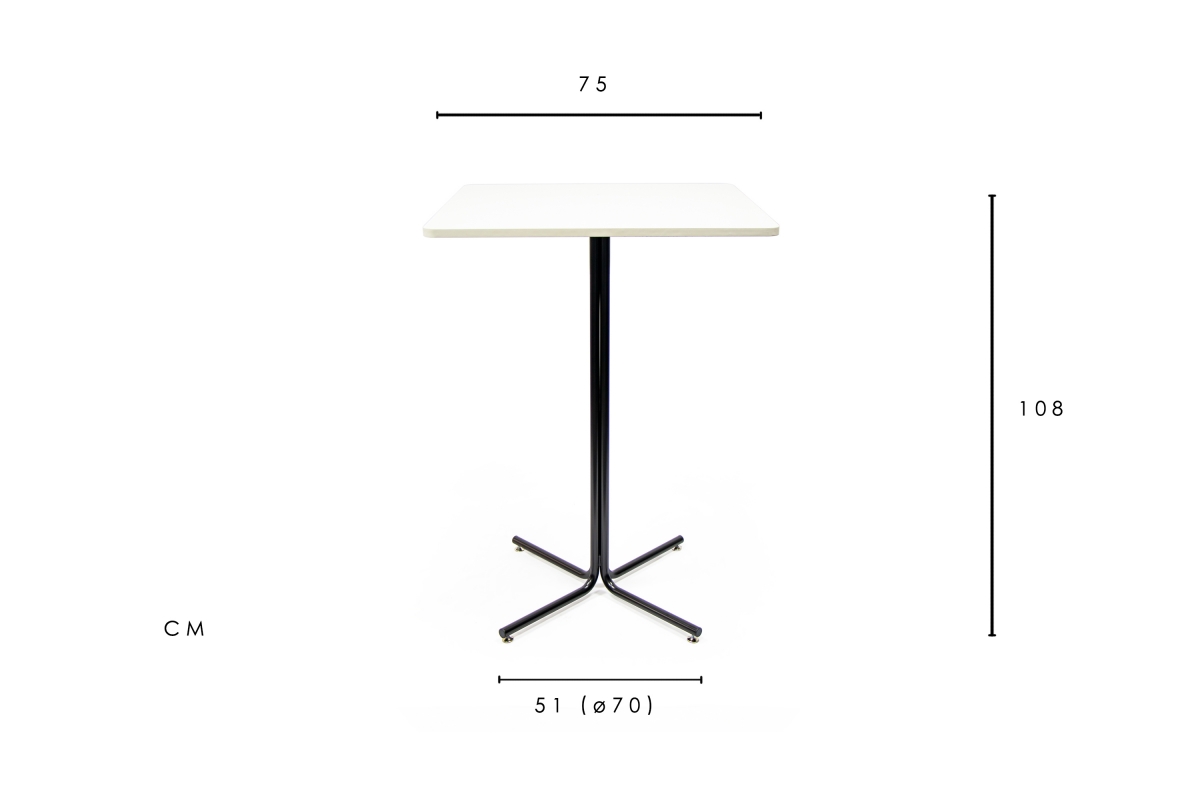 Tempo Bar Table White MDF